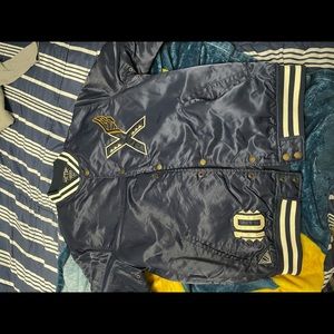 10 deep. Varsity jacket size large